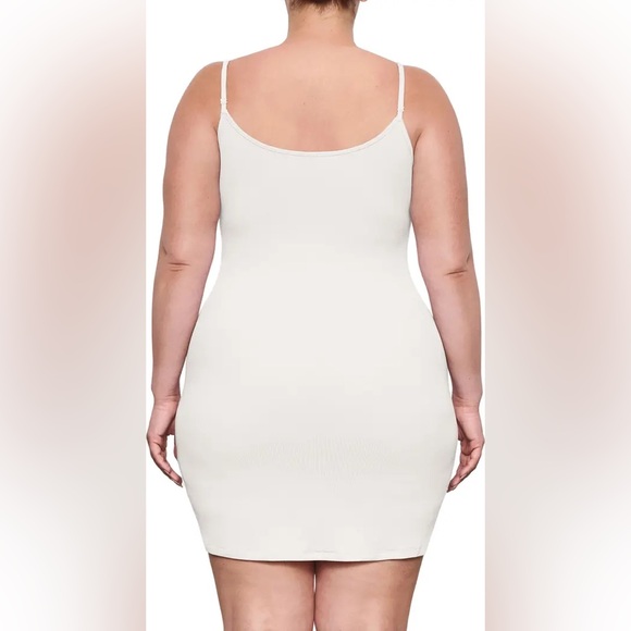 SKIMS Soft Lounge Rib Mini Slip Dress | Snow | Size XS - Picture 3 of 7